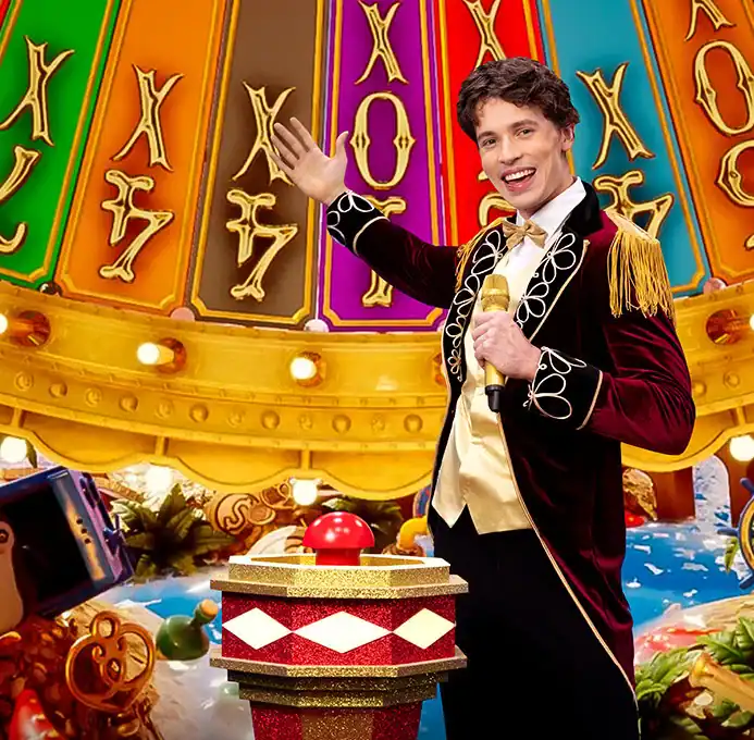 Crazy Time wiel met flappers en DOUBLE segmenten